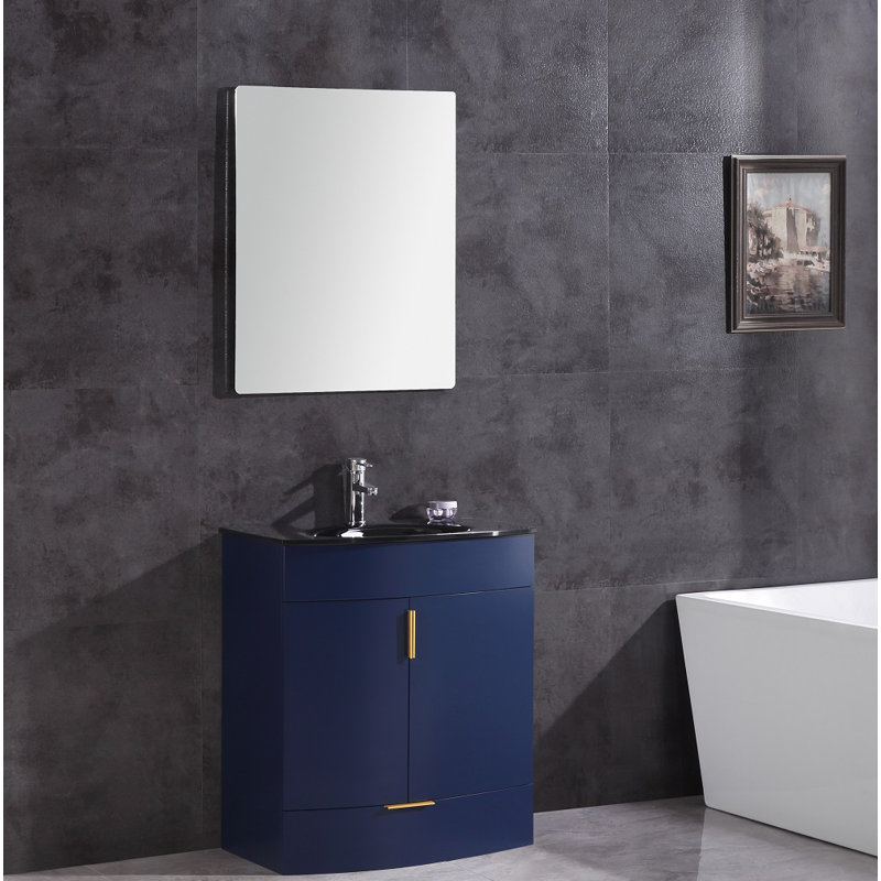 Ensemble de meuble-lavabo simple 30 po Boerner, Bleu
