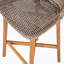 Tabouret de bar d'extérieur en bois fini teck avec osier brun clair, ensemble de 2