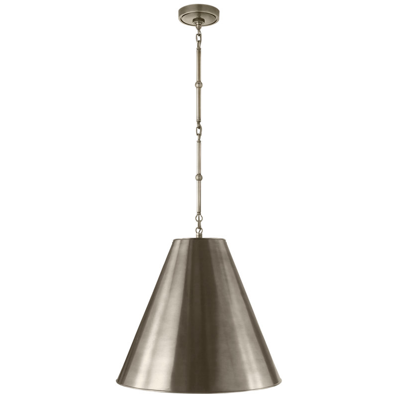 Thomas O'Brien Goodman Small Hanging Light, Antique Nickel, Antique Nickel, 43" H x 18" W x 18" D