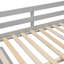 Lit mezzanine double avec cadre en bois avec bureau d'écriture rétractable et 3 tiroirs de rangement, escalier de rangement et tablettes-2007658167