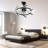 Paseo 25" Modern DIY Shape Bladeless Ceiling Fan with LED Lights and Remote, Dimmable 6 Speeds Reversible Fandelier Ceiling Fan-1515500785