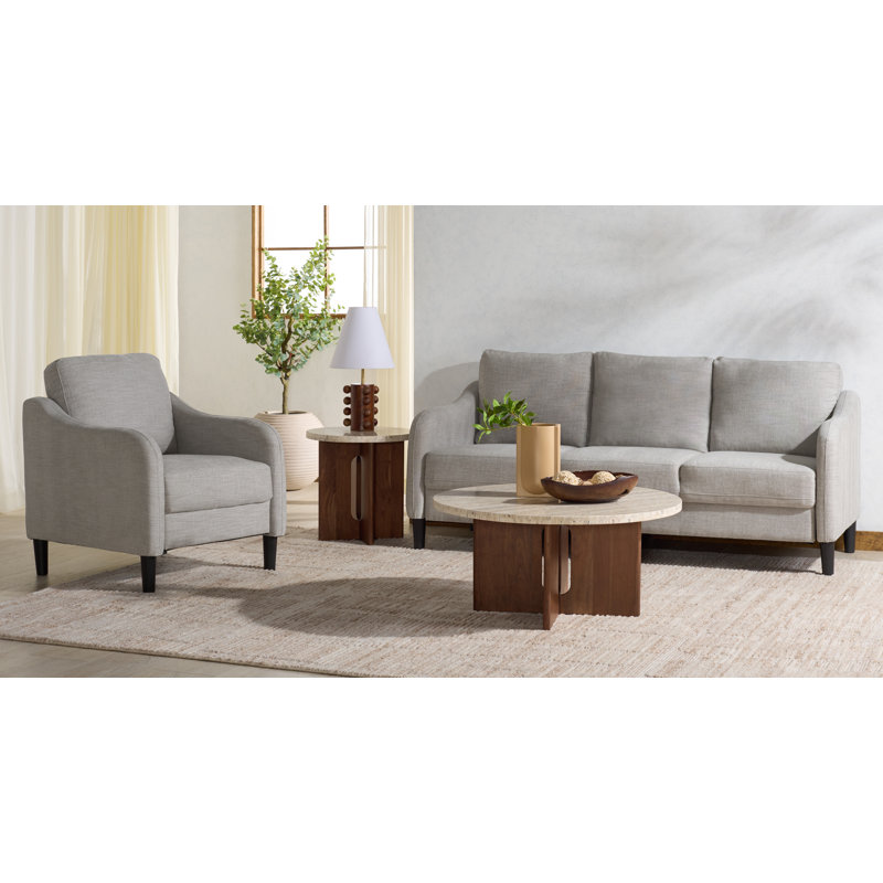 Ensemble de salon moderne 2 pièces Hasina, Light Grey