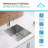 KBFmore Tight Radius 16 inch 18 Gauge Single Bowl Undermount Kitchen Sink with Strainer and Grid