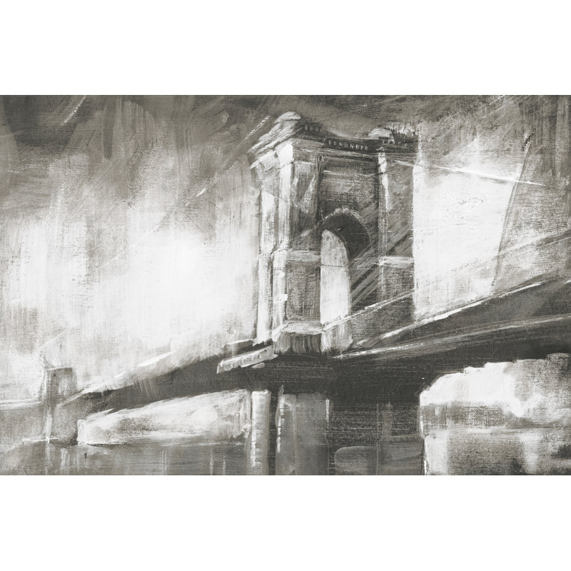 Historic Suspension Bridge I -  Painting, 20 cm H x 30 cm W, Wrapped Canvas