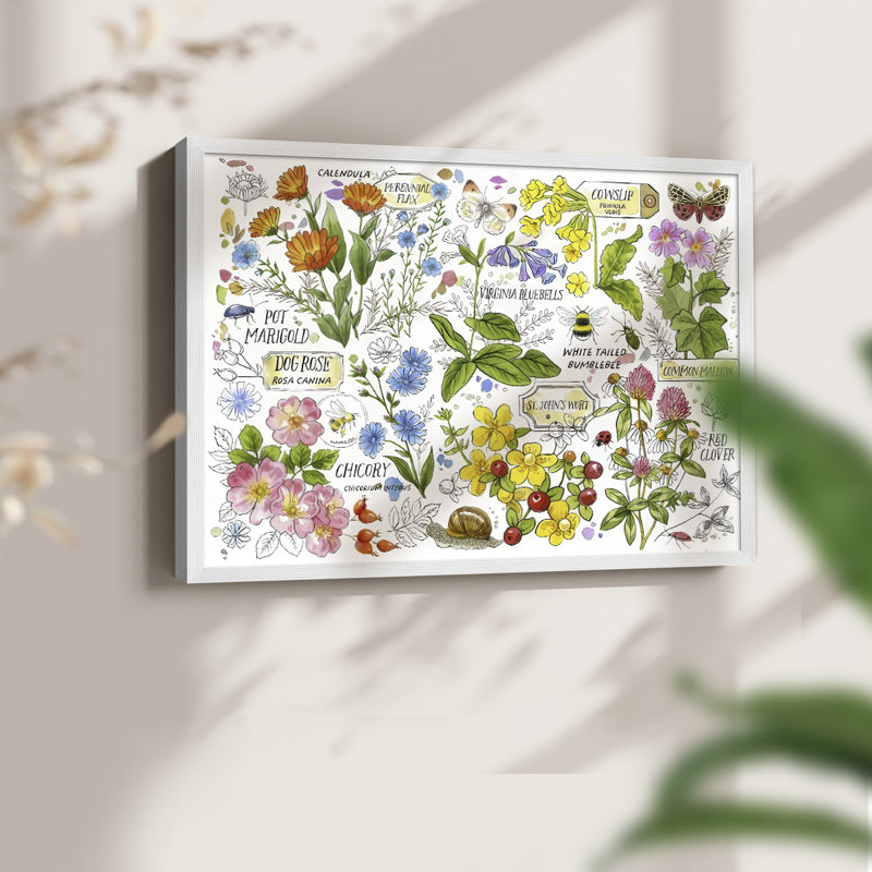 Impression sur cadre encadré - Jardin réparable - Restickable, H 8 po x l 10 po, Blanc