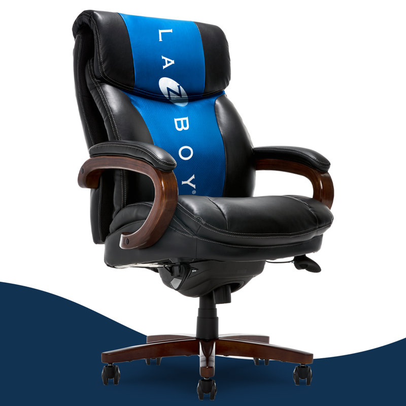 Trafford High-Back Swivel Black Leather Executive Chair with Memory Foam