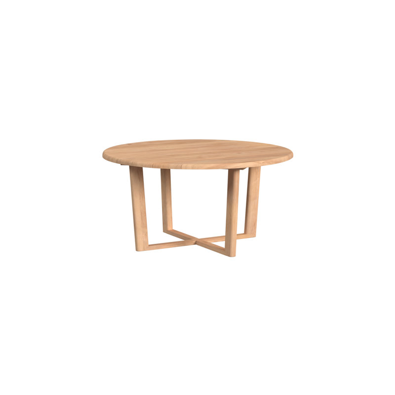 Table de salle à manger ronde en teck naturel 56 po