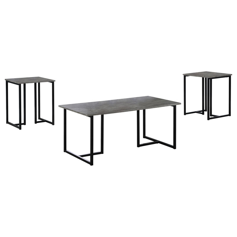 Occasional avec gris et noir - 3 tables basses et tables de bout