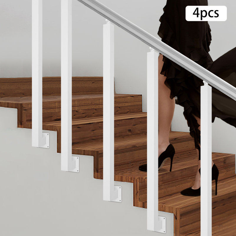 Poteaux d'escalier carrés (3,15 * 3,15 * 35,43 po), Blanc