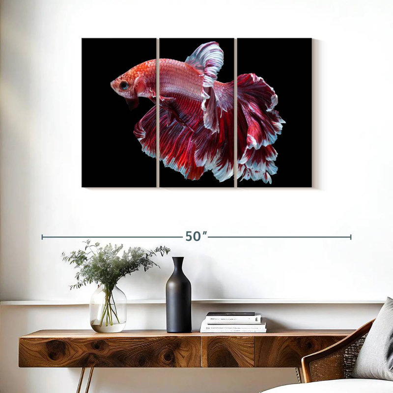 Brampt Red And White Betta Fish, 24" H x 38" W