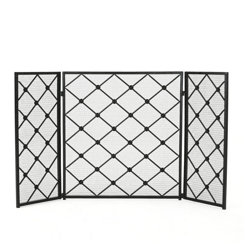 Prater Iron Fireplace Screen, Black