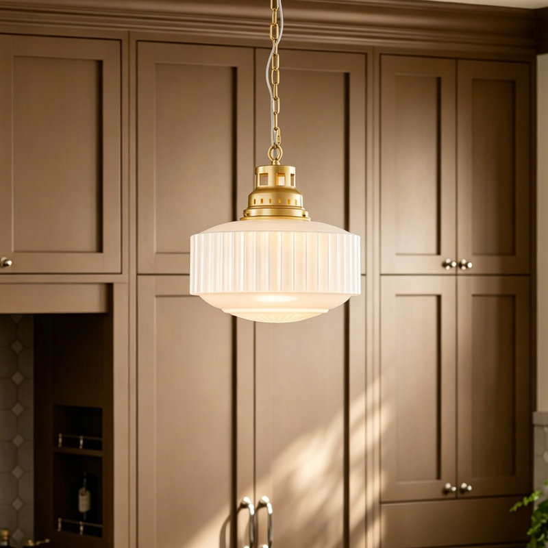 Ashly 1 - Light Dimmable Glass Kitchen Island Pendant Light