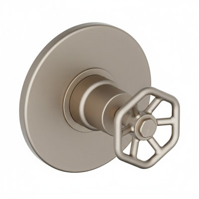 Lucia 2-Handle Wheel Handle Volume Control Trim Kit in Brushed Nickel (Valve Included)