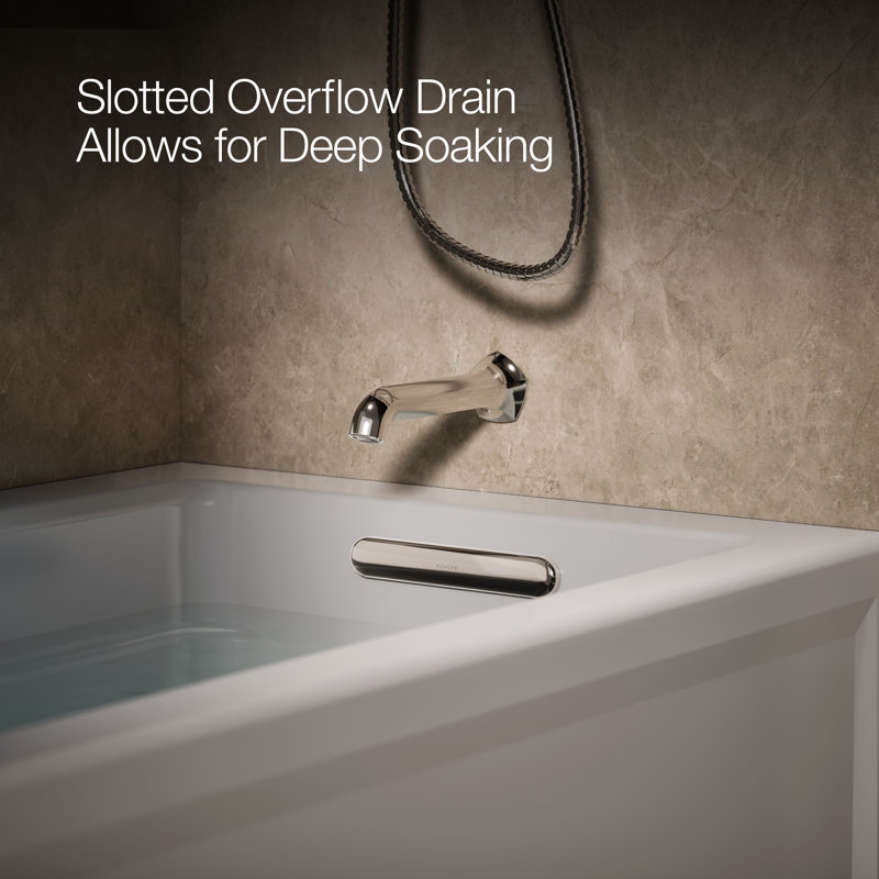 Archer 66" x 32" Soaking Bathtub, Ice Grey, Right