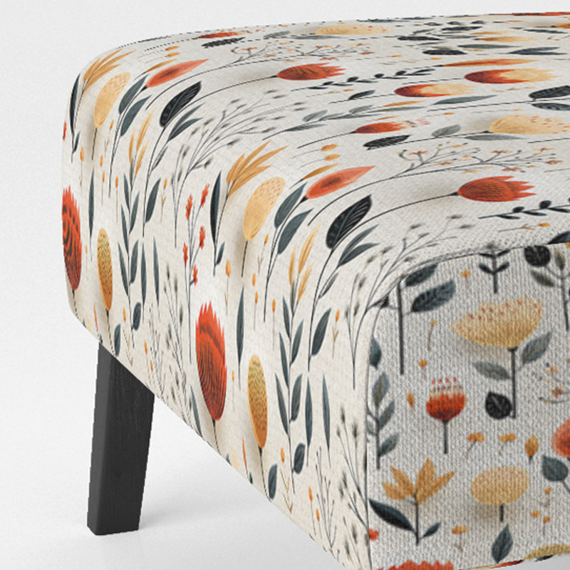 Fauteuil de chambre rembourré Nordic Grace Orange Floral Harmony