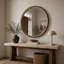 Miroir décoratif deux tons noir mat et bois naturel-868895027
