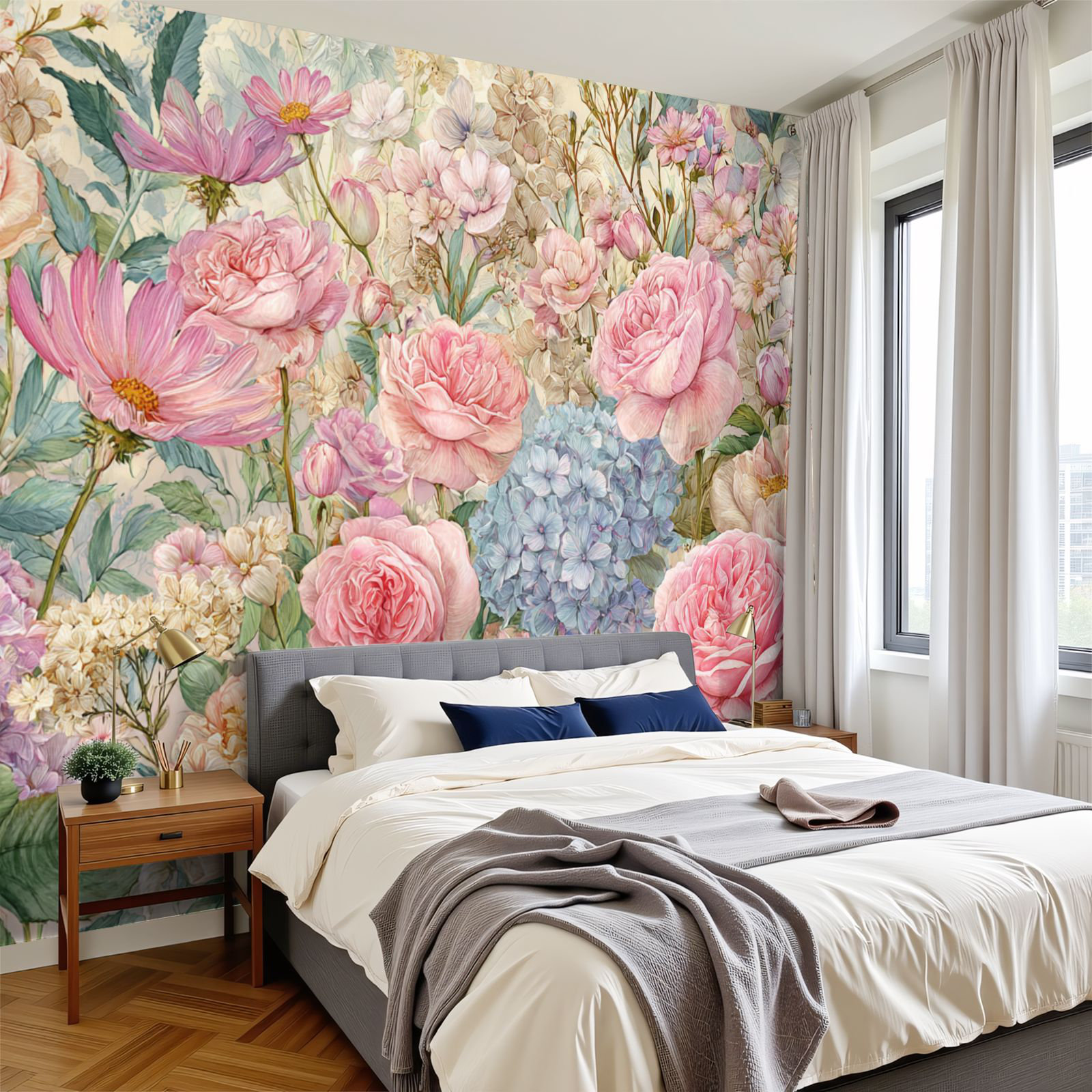 Red Barrel Studio Farmhouse Nature Floral Wallpaper Peel and Stick Wall ...