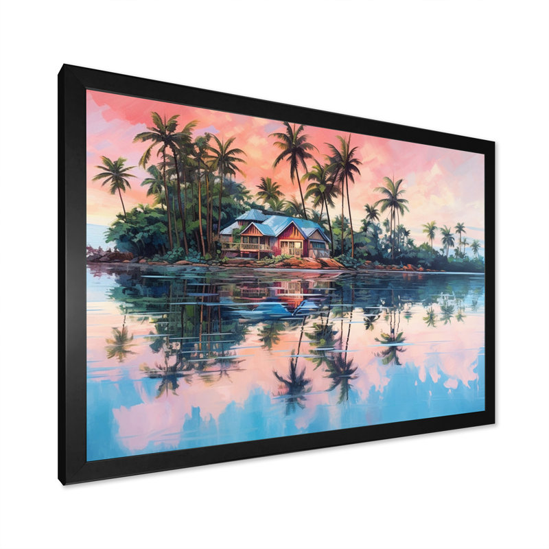 Impression sur toile Seaside Magic, Cadre simple noir, H 24 po x l 32 po x P 1 po