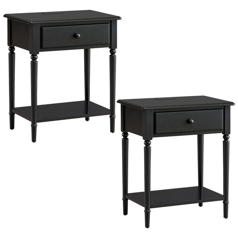 Analeya 24'' W Solid Wood Nightstand