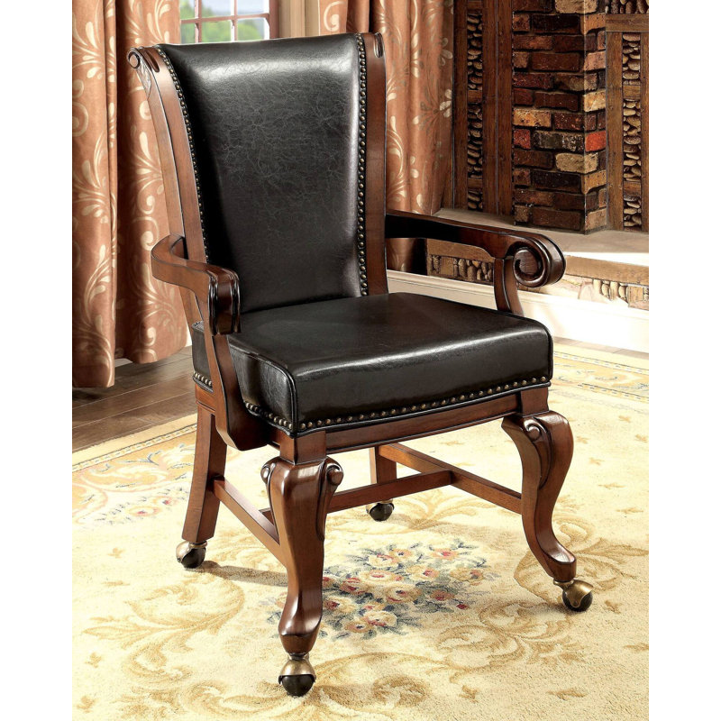 26.4" W Transitional Arm Chair (2/CTN), Brown Cherry