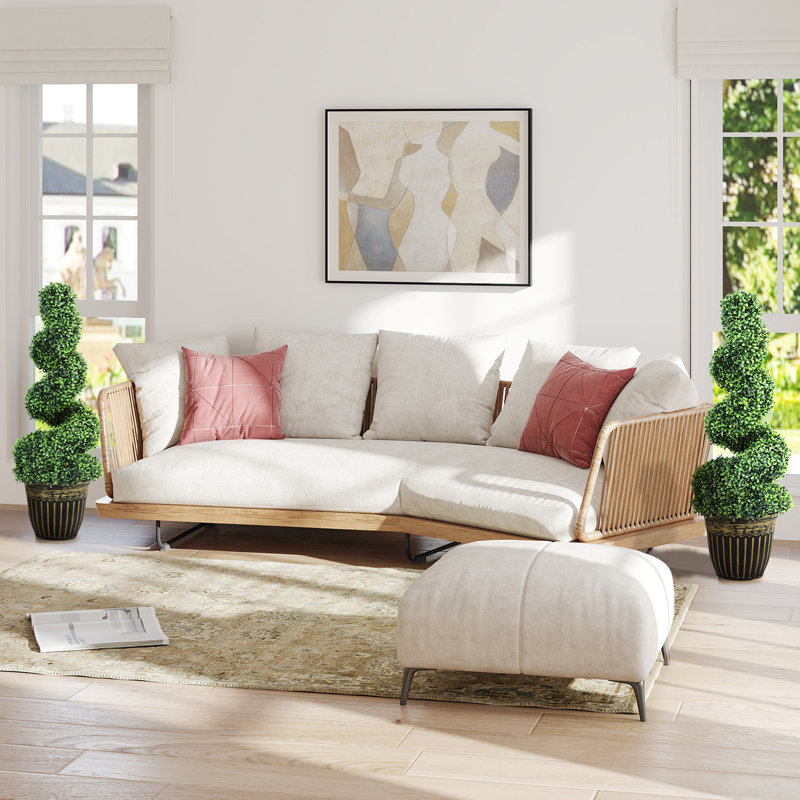 Ensemble de 2 plantes artificielles topiaire en spirale buis en pot
