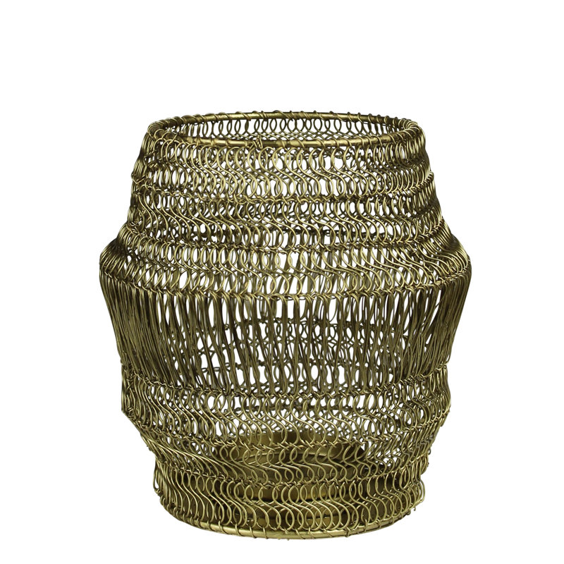 Manza Woven Wire Tealight Holder, Brass