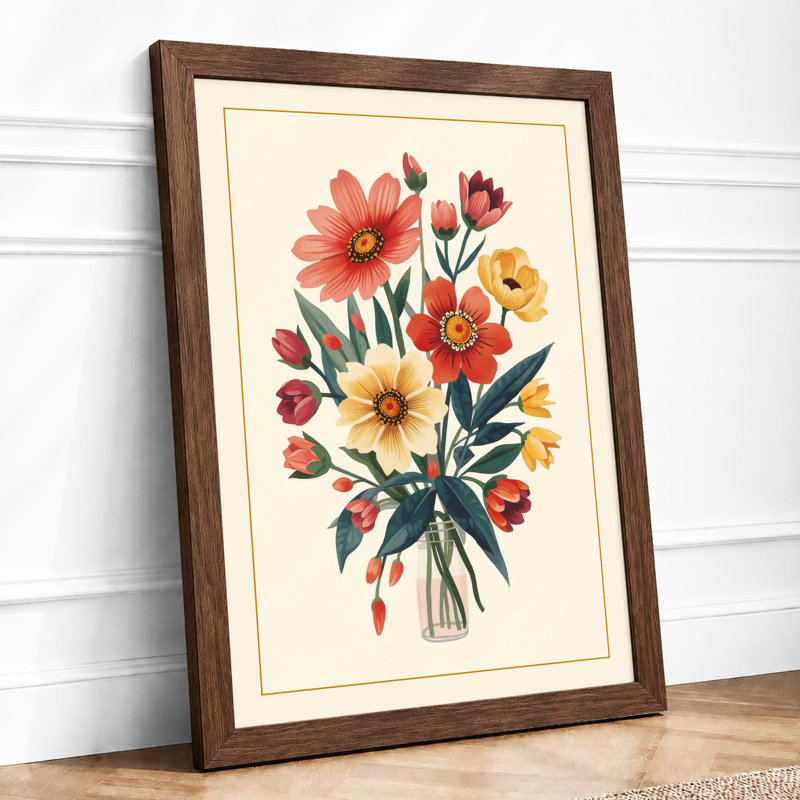 Study in Bloom Botanical - Framed Print, A1 - 84.1 x 59.4 cm, Walnut