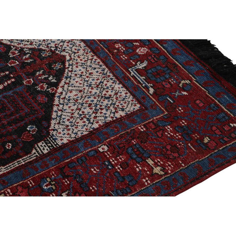 Burano Hand Knotted Wool Geometric Area Rug, Rectangle 4' x 6'