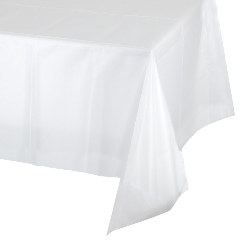Creative Converting Solid Colour Plastic Tablecloths, 3 ct, White