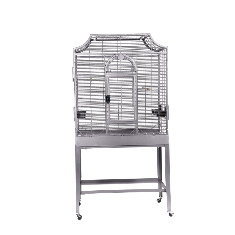 Large Platinum Elegant Flight Cage by HQ, Platinum, 63'' H x 33'' W x 22'' D