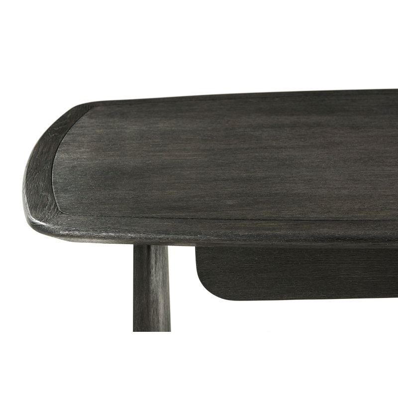 Repose Solid Wood Writing Desk, Charcoal Oak