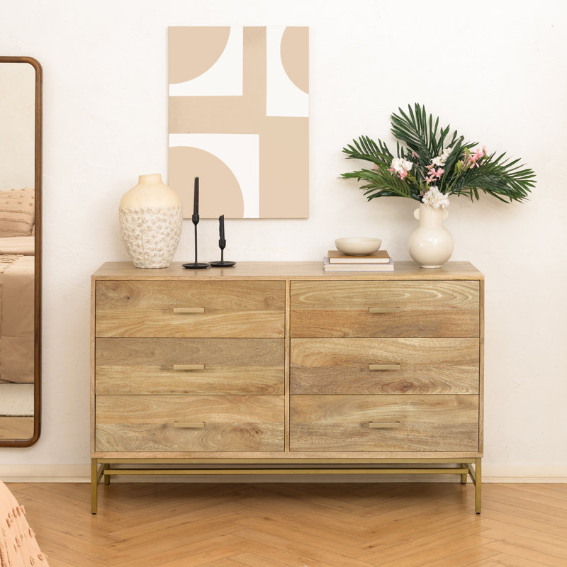 Belleville Ivywood 56" W 6-Drawer Dresser, Natural