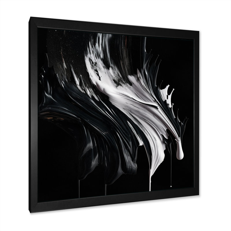 «Exploration des profondeurs du marbre noir VI» sur toile, Cadre photo noir, H 16 po x l 16 po x P 1 po