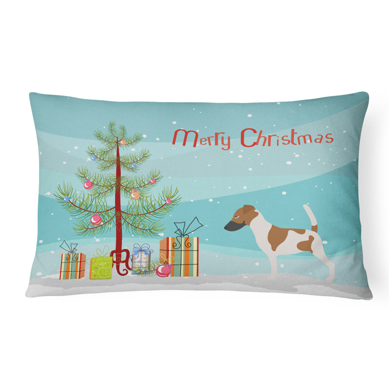  Coussin intérieur / extérieur Smooth Fox Terrier Christmas