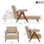 3-in-1 Convertible Linen Sofa Chair with Solid Wood Legs | 5-Position Adjustable Sleeper Bed-669540729-669540731
