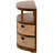 Half Moon Console Table With 6 Baskets and Storage Shelves, Coffee