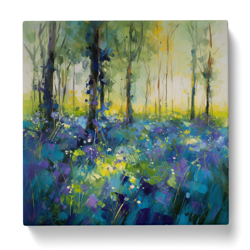Bluebell Field Gestural Art No.3 - Print, 35cm H x 35cm W x 3cm D