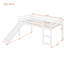 Lit mezzanine avec glissade, conception multifonctionnelle, simple (blanc)