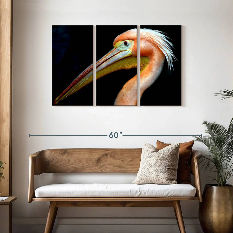 Brampt Peach Pelican Profile, 28" H x 45" W