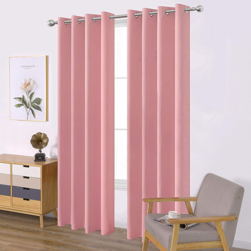 Ogata Room Darkening Curtain Single Panel, Frost Gray, 38" W x 84" L