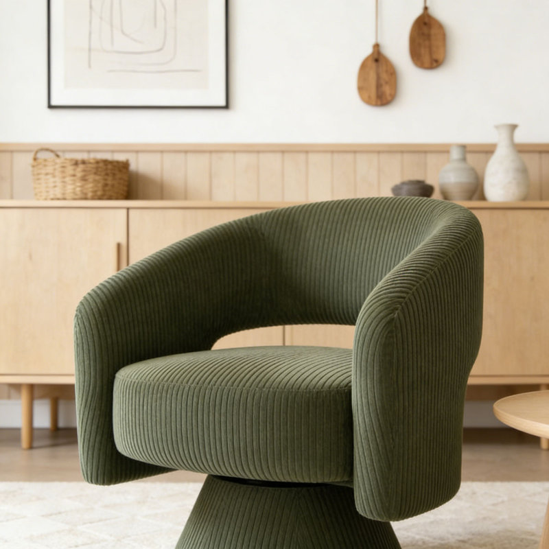Fauteuil demi-tonneau, fauteuil d'appoint pivotant