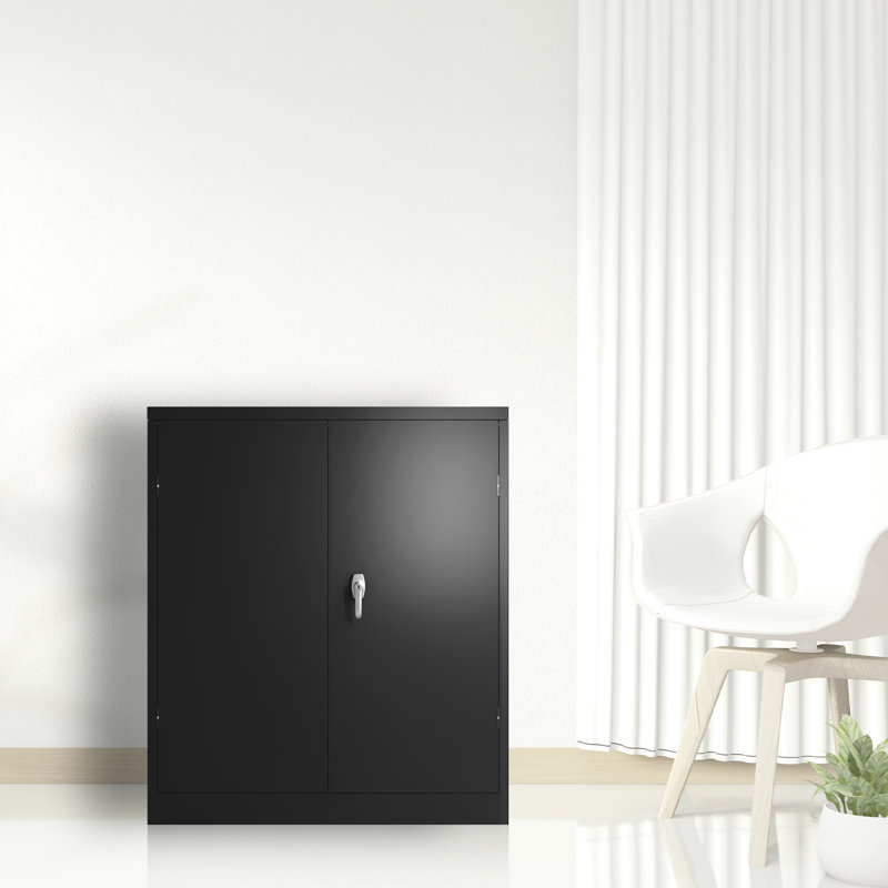 Armoire en métal avec serrure pour le garage - 2 portes, capacité de tablette de 120 lb