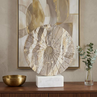 Sculpture de table 12 "beige et blanc