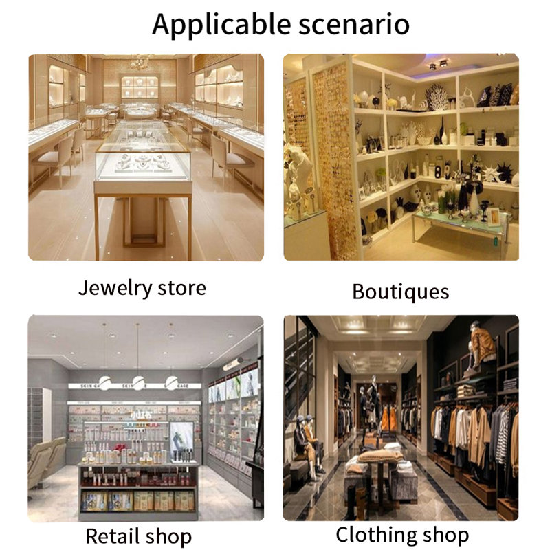 Comptoir de vente au détail de luxe avec plateau en verre trempé, éclairage DEL et tiroirs de rangement, White