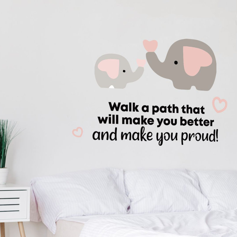 Adhésif décoratif éléphant en vinyle Make You Proud, H 8 po x l 10 po x P 0,05 po
