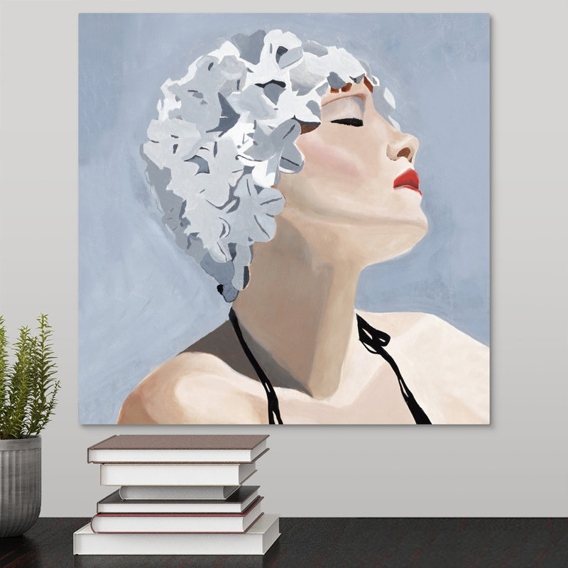 « nage cap ii », peinture sur toile, Toile tendue, H 16 po x l 16 po x p 1,25 po