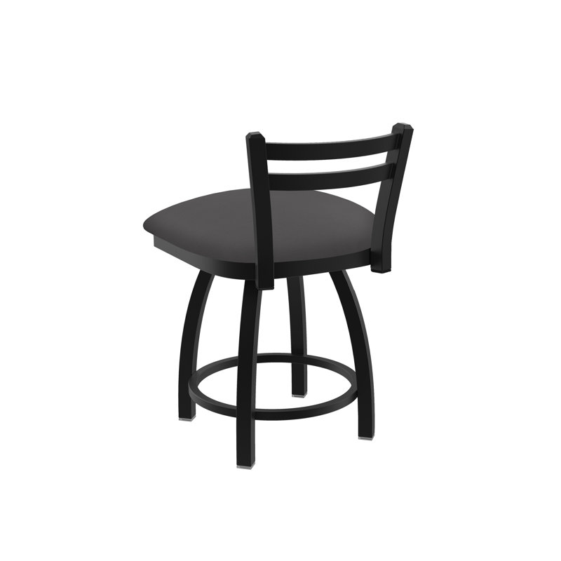 Tabouret de coiffeuse en métal Jackie, Noir froissé, Vinyle - Tempête de galop