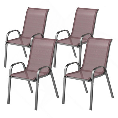Ensemble de 4 chaises d'extérieur en maille empilables