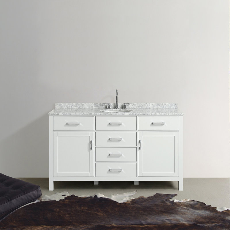 Ensemble de meuble-lavabo simple 61 po Bristol, Blanc