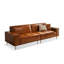 Canapé modulaire brun en cuir véritable-1763139736